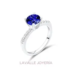 OEM - Anillo Promesa en Plata 950 Color Zafiro Lavalle Joyeria