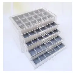 GENERICO - Organizador de Terciopelo Acrílico de 5 Niveles con 120 Cuadros para aretes anillos