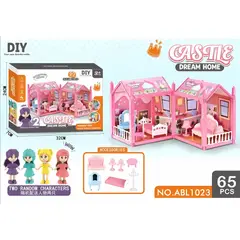 GENERICO - CASA DE MUÑECA PLEGABLE Y ACCESORIOS