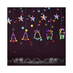 GENERICO - Cortina De Luces de Navidad Led 2M Multicolor Cortina De Decoración Navideña