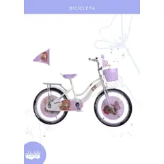 BABY - Bicicleta infantil Musical para niña - ARO16 MODELO MUÑECA - LILA