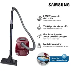 SAMSUNG - Aspiradora VCC4190V3EXZS 370W de Potencia 2000W