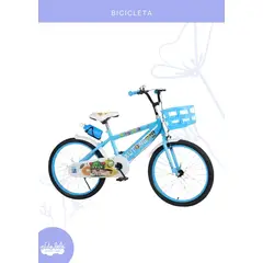 BABY - BICICLETA PARA NIÑA INFANTIL C/ BOTELLA ARO 20 CELESTE