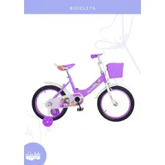 BABY - BICICLETA PARA NIÑA INFANTIL DOBLE ARO 16 MORADO