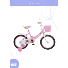BABY - BICICLETA PARA NIÑA INFANTIL DOBLE ARO 16 ROSADO