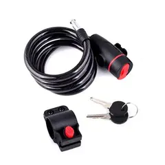 GENERICO - Candado De Seguridad Para Moto y Bicicleta Con Dos Llaves cable Resistente de 15x20cm