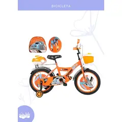 BABY - BICICLETA INFANTIL C/ ACCESORIOS ARO 20- ANIME NARANJA
