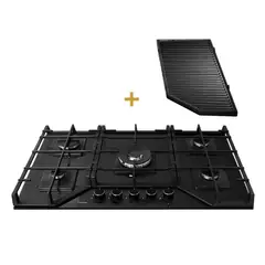 SOLE - Combo Encimera SOLCO067 a Gas GLP/GN 5 Hornillas + Parrilla Max Grill SOLPAR002