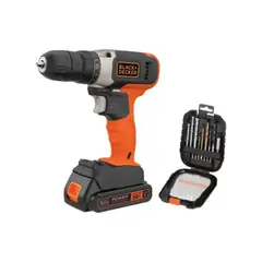 BLACK+DECKER - Taladro Atornillador 38 20v + Set 16 Piezas Black&decker Naranja
