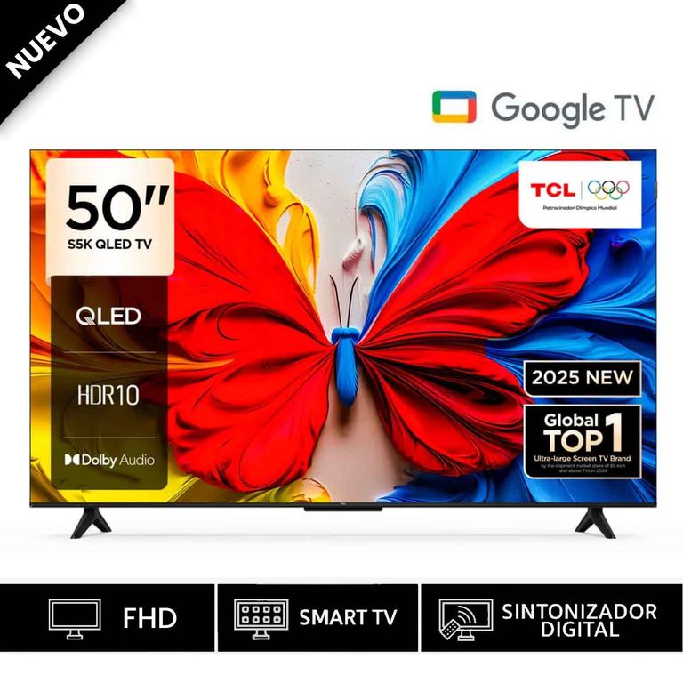 Televisor QLED FHD Smart Google TV 50S5K Año 2025