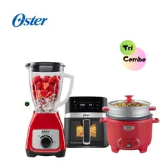 OSTER - TriCombo Licuadora BLSTKAGRRD + Freidora y Olla Arrocera