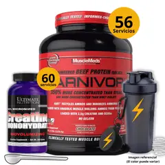 Ultimate Nutrition - Proteína Carnivor isolate de 4lb Chocolate + Creatina 300gr + regalos
