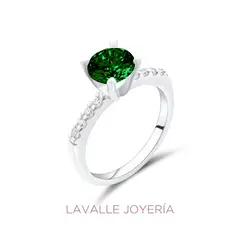 GEN - Anillo Promesa en Plata 950 Color Esmeralda Lavalle Joyeria