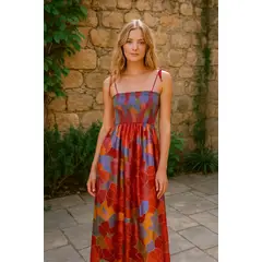 AMA OUTFITTERS - VESTIDO ROCIO SATINADO ESTAMPADO