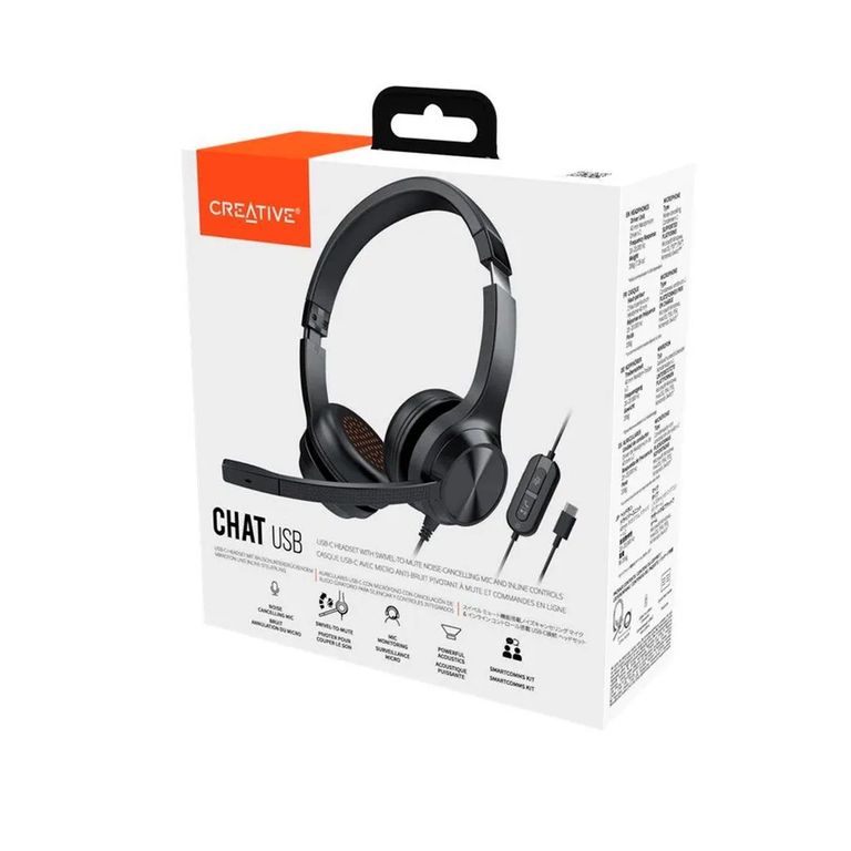 Auriculares Chat Con Cancelación De Ruido, Conexión Usb-A-C, Sonido Premium Y Com