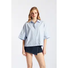 LUVARO - Camisa Popelín Manga Volumen