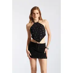 LUVARO - Top Bandana con Aplicaciones