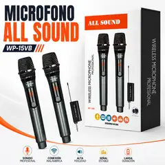 ALL SOUND - MICRÓFONO INALÁMBRICO DOBLE DE MANO VHF RECARGABLE WP-15VB