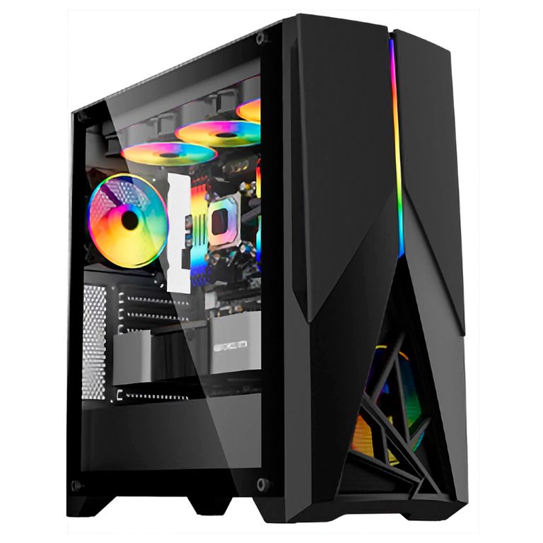 Case Gamer Te-1174N Mid Tower Usb 3.0 / Usb 2.0 Audio, Ventilador Argb, Negro