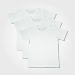 MANYA - Pack x3 Polos Básicos de Algodón - Blanco