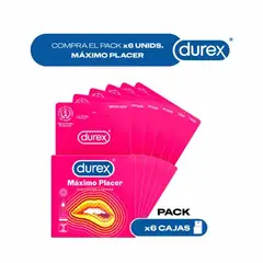 DUREX - Pack x6 cajas Máximo Placer x 3unid
