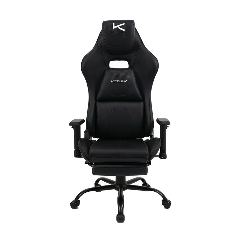 Silla Gamer Ergonómica Negra DRAKTAR2-N con Reposapiés y Rec
