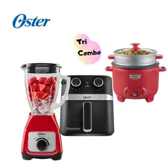 OSTER - TriCombo Licuadora BLSTKAGRRD+ Freidora y Olla Arrocera CKSTRC10DFPNK