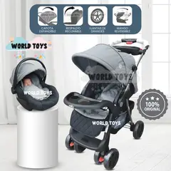 BABY - Coche Cuna Travel System «SWEET GARDIAN» con Porta bebé Light Gray