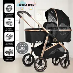 BABY - Coche Moisés Travel System «MUNICH GOLD» de Lujo Black