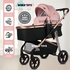 BABY - Coche Moisés Travel System «MUNICH GOLD» de Lujo Pink