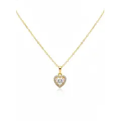 GENERICO - Collar de corazón con brillantes