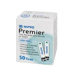 NIPRO - TIRAS REACTIVAS PREMIER CAJA X 50 UNIDADES
