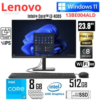 LENOVO - All in One V100 Intel Core i3-N305 8GB RAM 512GB SSD 238 FHD IPS