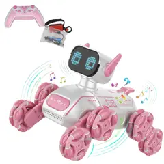 GENERICO - Robot Mascota Perro 8 Llantas Maniobras Musical Control Remoto, Accesorios + Efecto Humo