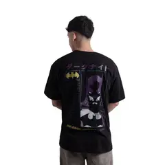 DC COMICS - POLO OVERSIZE BATMAN HOMBRE NEGRO ALGODÓN