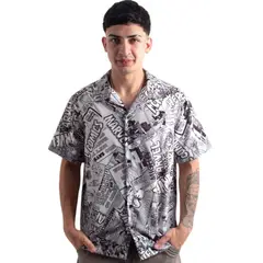 MARVEL - CAMISA COMICS HOMBRE GRIS SEDA