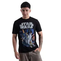 STAR WARS - POLO MC HOMBRE NEGRO ALGODÓN