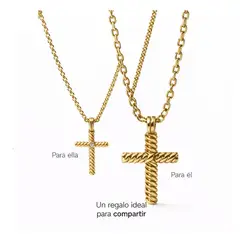 YANBAL - Set 2 Collares Almas Gemelas para parejas con Baño en Oro de 24k