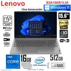 LENOVO - Laptop V15 G4 IRU Intel Core i7-13620H 16GB RAM 512GB SSD 156 FHD Iron Grey - 83A100R1LM