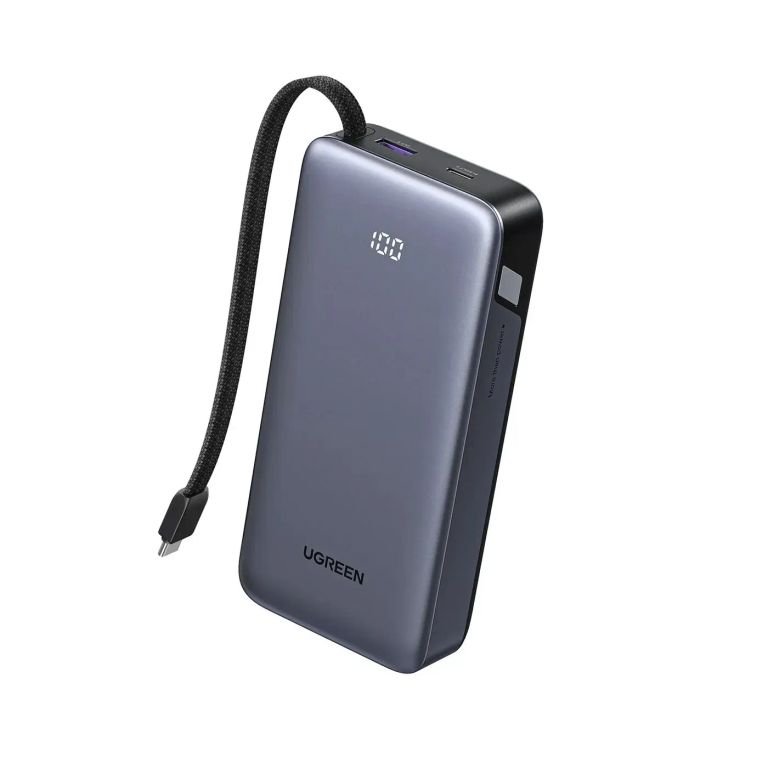 POWER BANK 20000 mAh 45W con cable USB-C integrado Galaxy y iPhone PB536