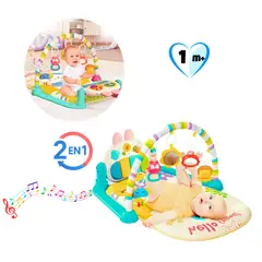 BIBI - Gimnasio Bebé 2 en 1 con Piano y Proyector Integrado - VERDE