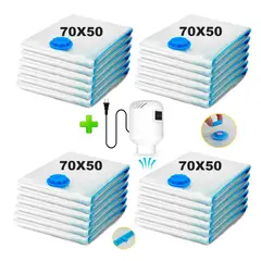 VARIOS - Pack 24 Bolsas de Aire al Vacío de Viaje 70x50cm + Bomba de Aire Alámbrico