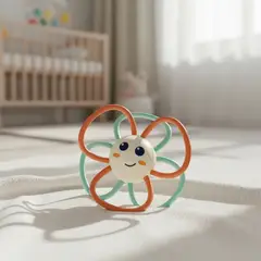 BASA - Set De Sonaja Bebe X 4 Piezas Ergonómico, Didáctico. Celeste Varios