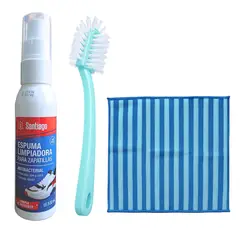 GENERICO - Limpiador espuma para zapatillas lavado al seco Santiago kit 3 en 1