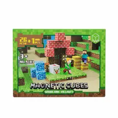 GENERICO - Bloques Cubos Magnéticos Minecraft Aldea Magnética 26 piezas