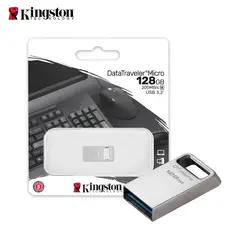 KINGSTON - Memoria Usb Metal 128gb 200mb/s Usb 3.2 Gen 1 Color Plateado Liso