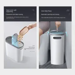 GENERICO - TACHO DE BASURA MODERNO CON TAPA PUSH AHORRA ESPACIO