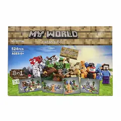 GENERICO - Bloques de Construcción Minecraft Caja de Creación Pixelada My World 524 piezas