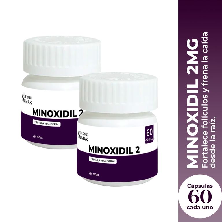 Minoxidil 2Mg x 60 Capsulas - Dermo Sumak 2 Unidades
