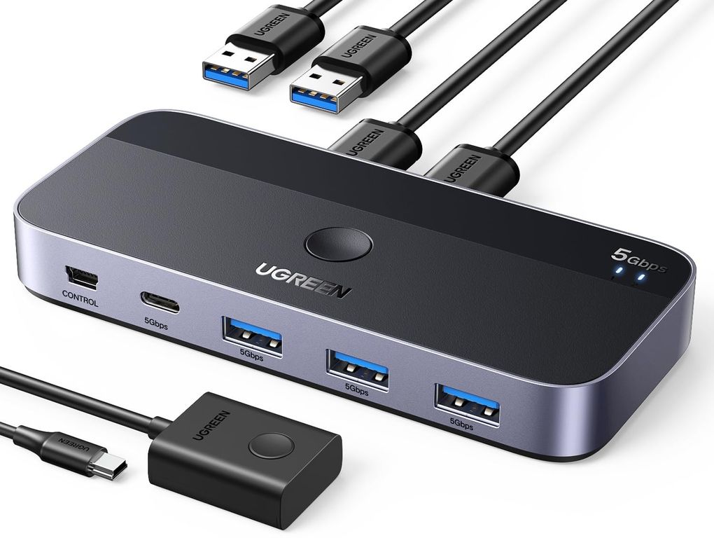Conmutador Switch USB 3.0 conectar 2 PC con un solo teclado, mouse